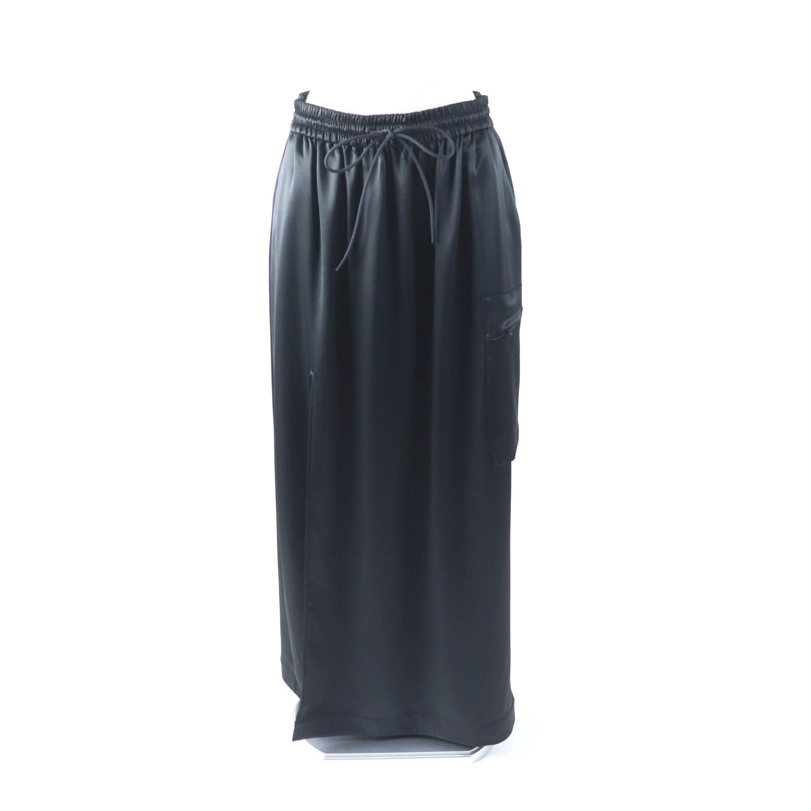Y-3 ワイスリー 2025年製 IP8779 TECH SILK SKIRT スリット入り ロングスカート ボトムス ブラック M レディース