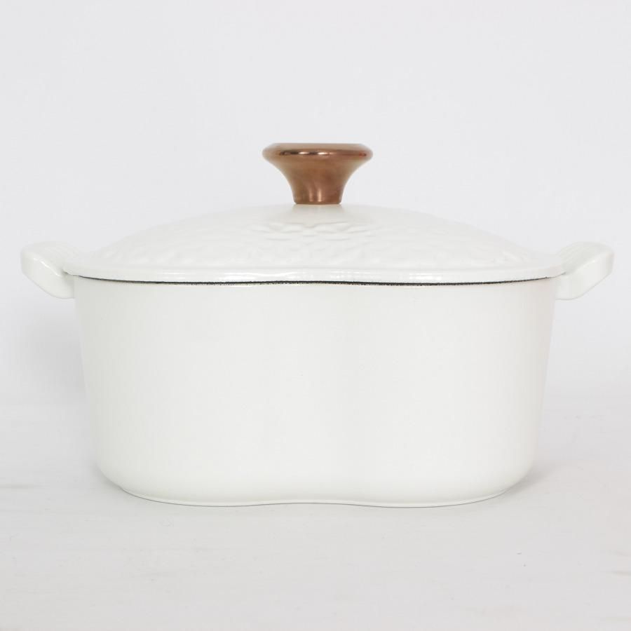 新品 ルクルーゼ ココットダムール コットン ホワイト 白 お鍋
