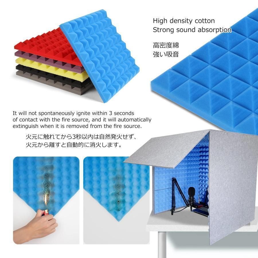 お手頃価格で大人気！ 簡易防音室 防音室 1人用 防音 室 自作 防音ブース 防音マスク 吸音パネル 防音パネル 防音しーと 壁 防音小屋 パーテーション 遮音材 吸音ボード 卓上 自宅 簡