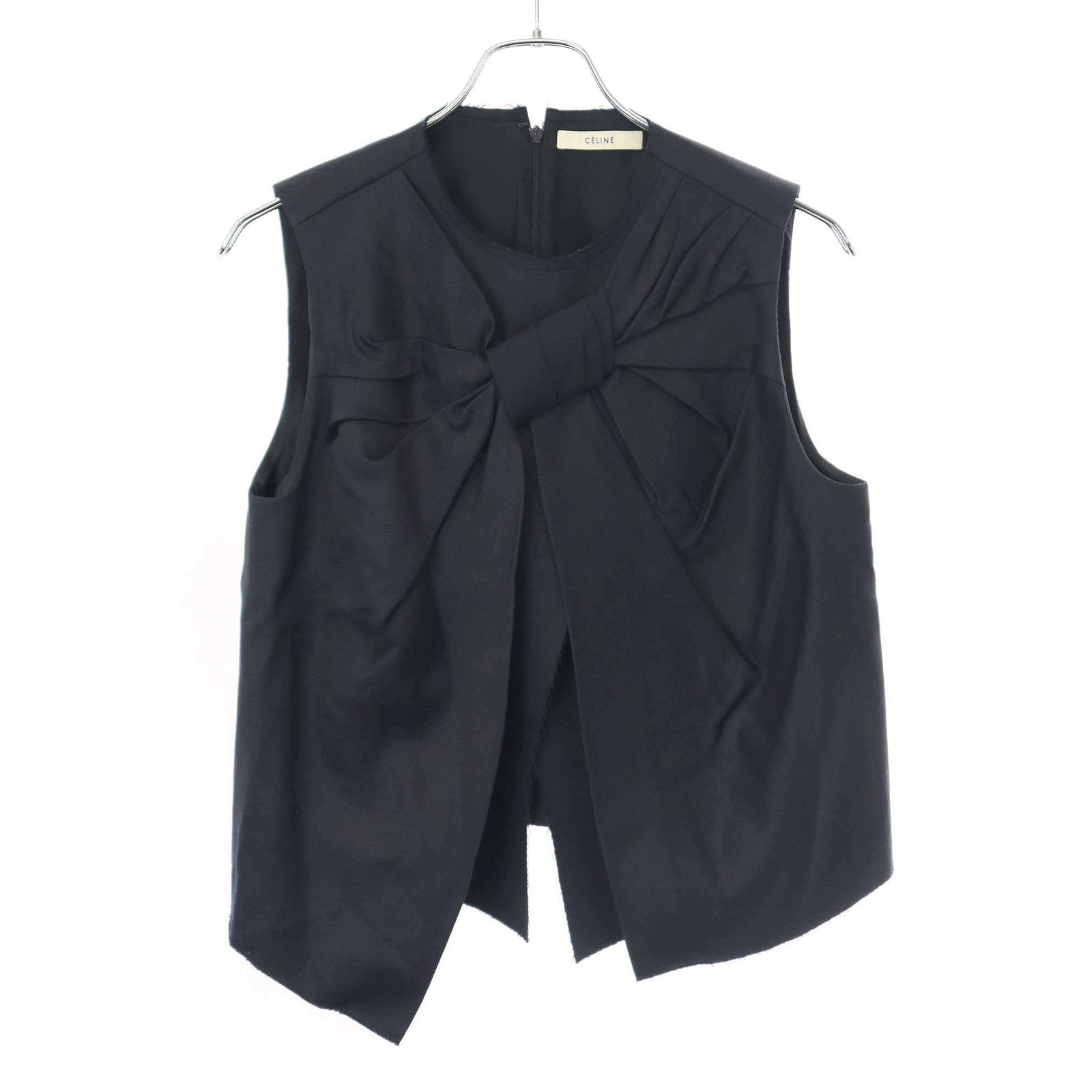 CELINE セリーヌ by Phoebe Philo ツイストノットクロップドベストトップス 2 0S31 4634 ネイビー 38