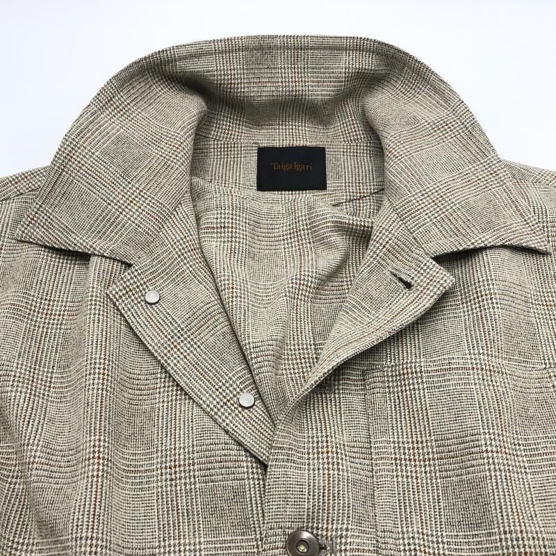 中古】Taiga Igari チェックジャンプスーツ M ベージュ タイガイガリ  