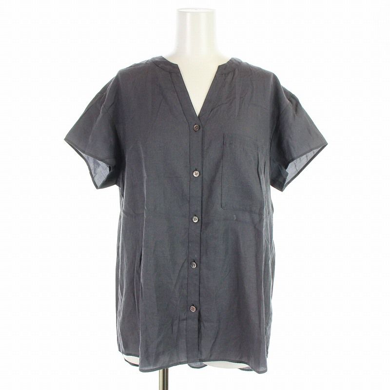 Theory - theory 22SS ウォッシャブル　ポケットデザイン　スキッパーブラウス　黒 theory 22SS スキッパーブラウス 黒 （theory 22SS