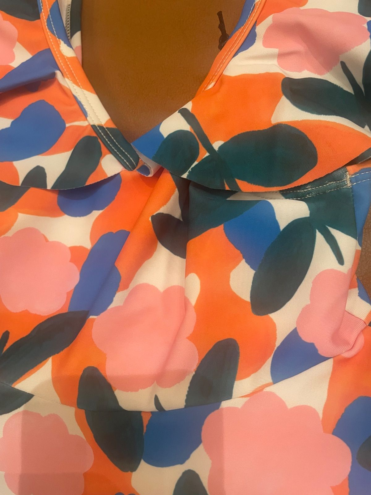 【MOONCHILD】オーシャンアンドグラウンド　フレアカラーワンピース水着　4512804