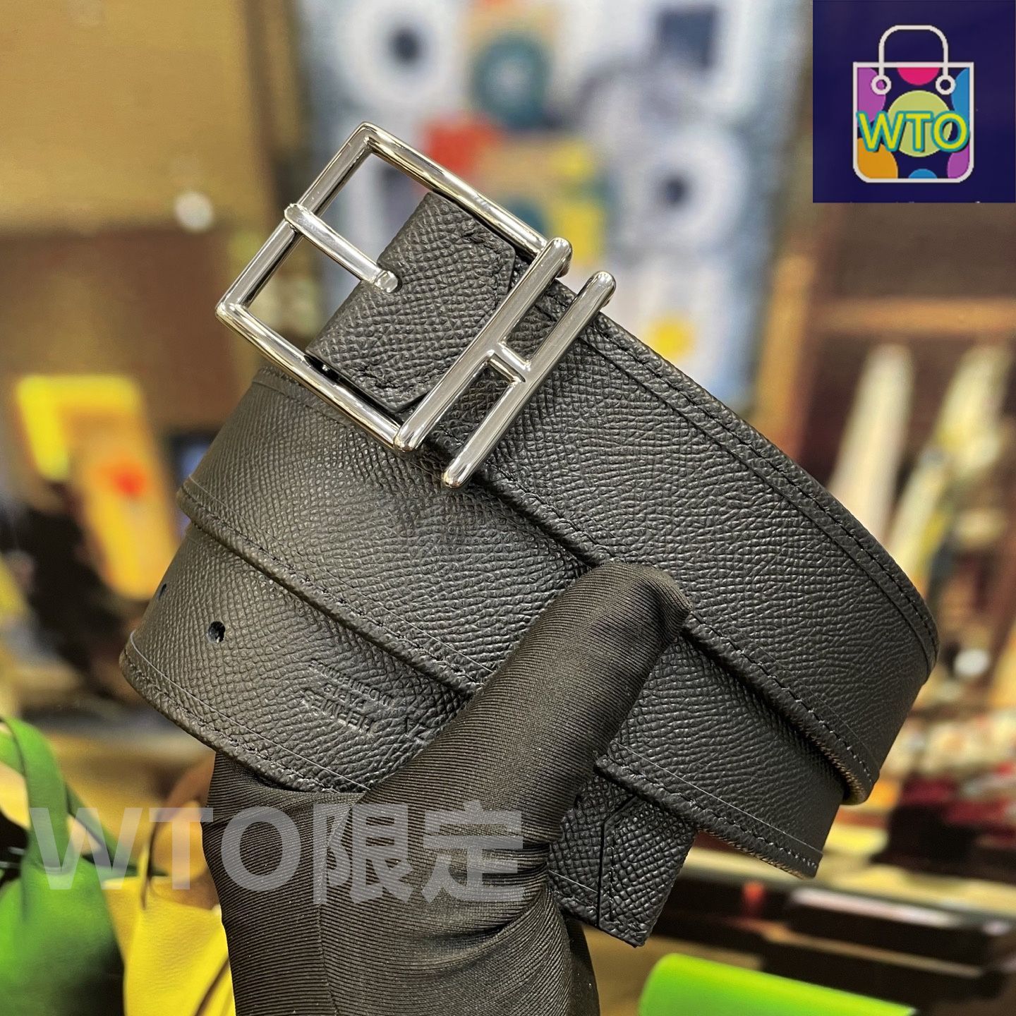 専用HERMES グレー レザー ベルト正規品 ベルトバックル 《アンクル・マリン》 & リバーシブルベルト