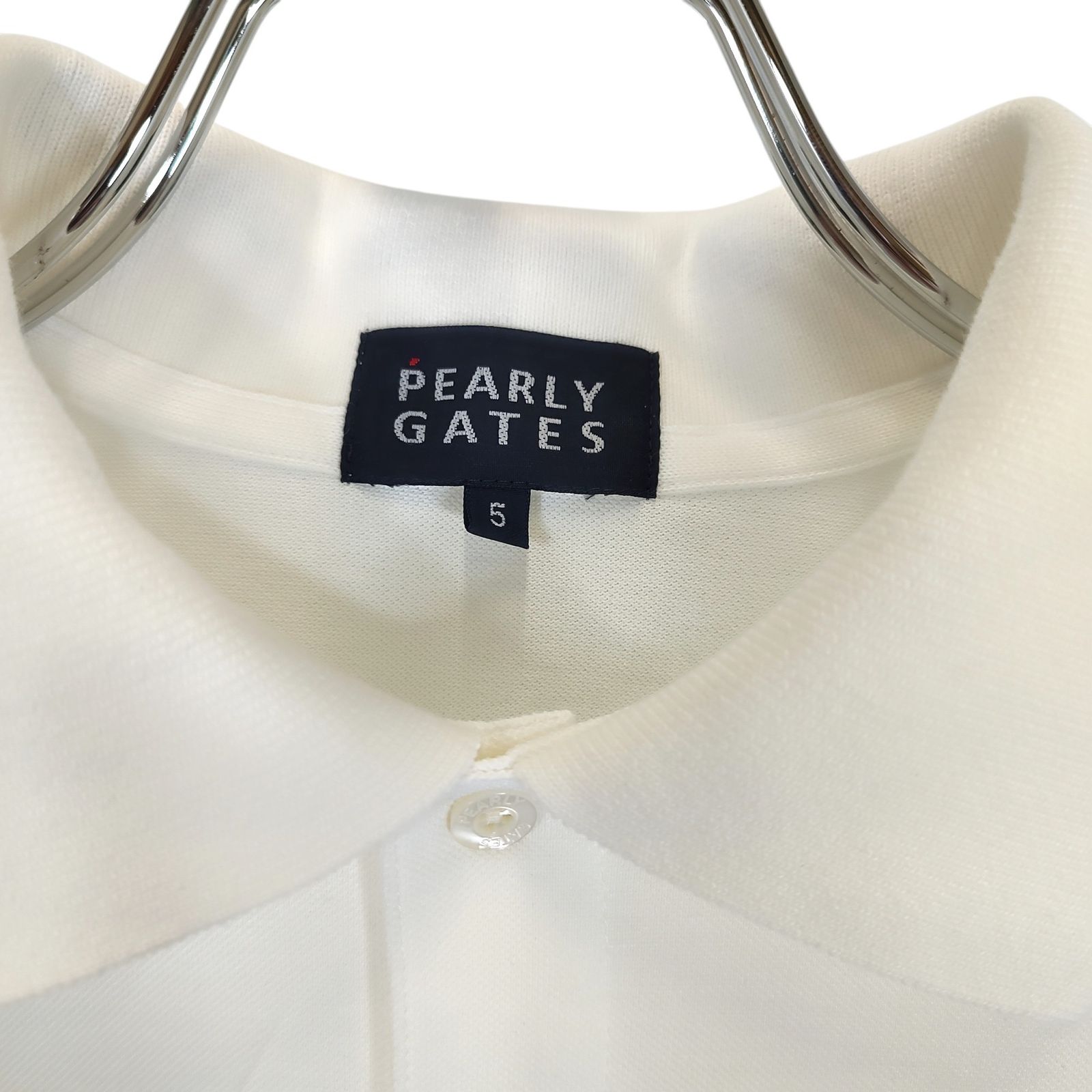 PEARLY GATES/パーリーゲイツ ゴルフ ポロシャツ【ホワイト/6】美品 PEARLY GATES パーリーゲイツ 半袖ポロシャツ ホワイト系 6