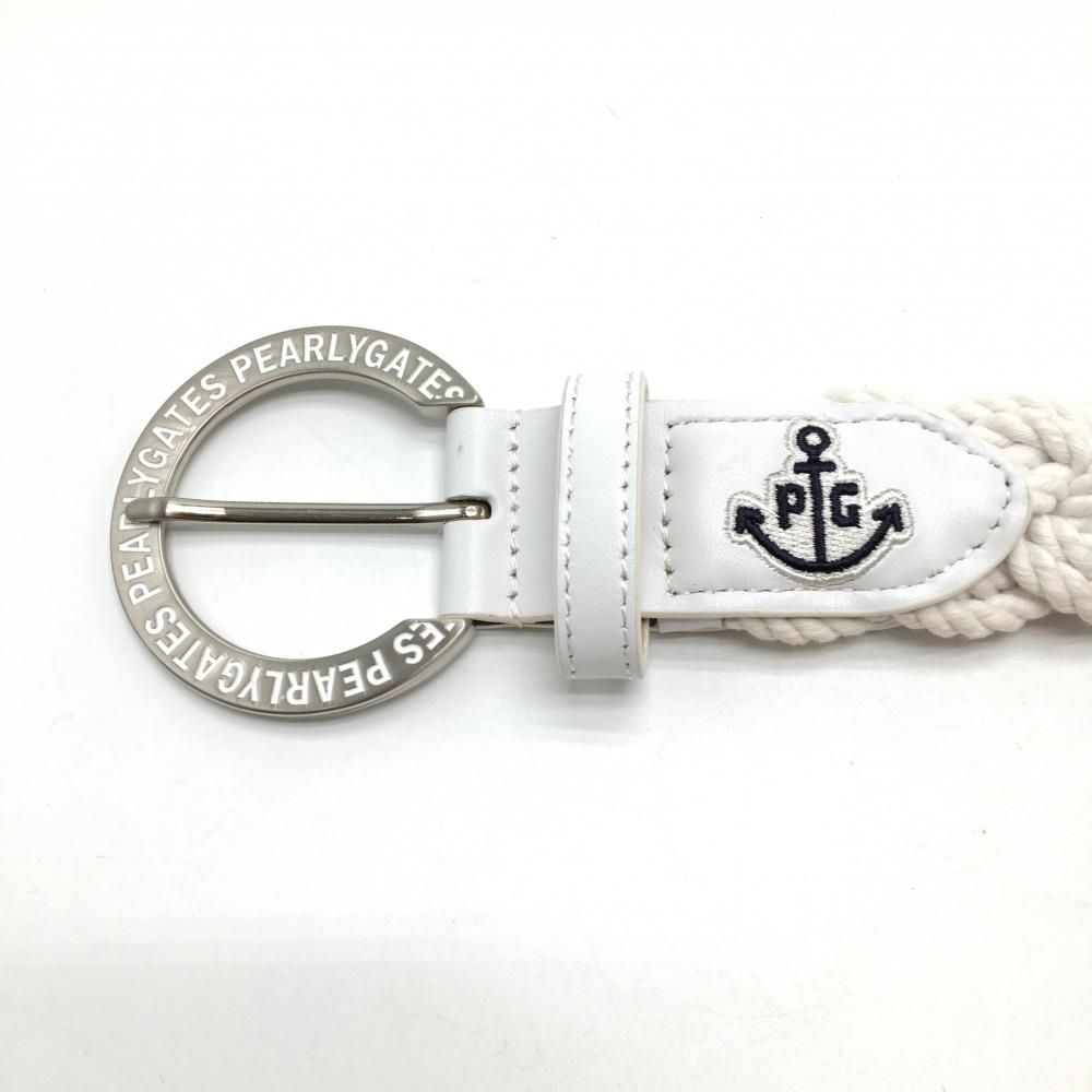 I'm PEARLYGATES　総柄ロゴベルト　紺×白　レディース　ゴルフウェア PEARLY GATES パーリーゲイツ 編み込みベルト ロゴ総柄 ピンク系