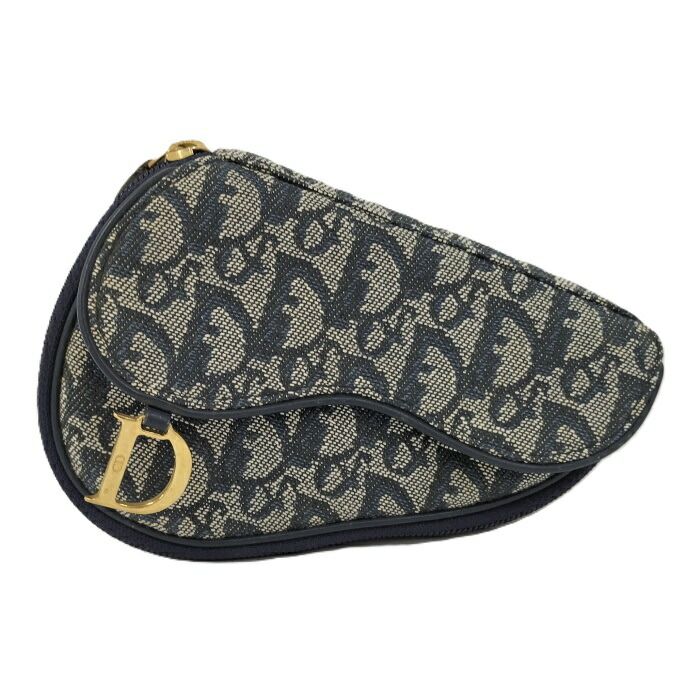 Christian Dior サドルバッグ トロッター柄 キャンバス ネイビー dior