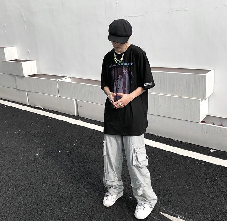 TECH WEAR ワイドパンツカーゴ 韓国発テックフェアー2色送料無料【0917】