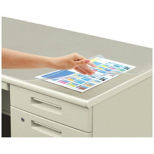 デスクマット軟質Ｗ オレフィン系樹脂 透明 下敷き付 １６００ ８００デスク用 ﾏ 1868 M コクヨ