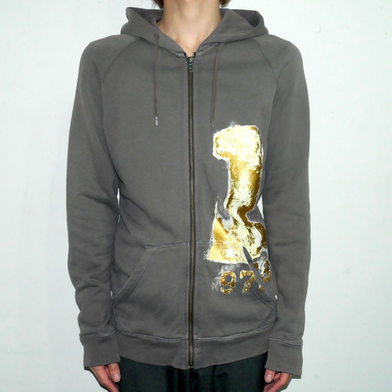 2000s diesel lamé designed zip hoodie