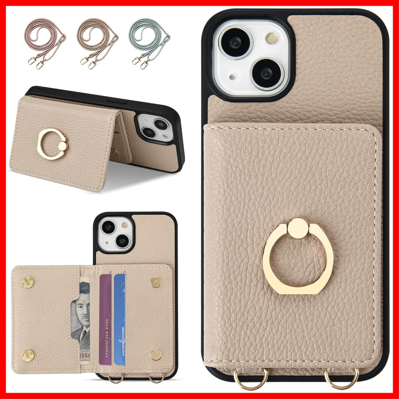 【人気商品】対応 iPhone14ケース ショルダー oyaka アイフォン 14 スマホケース 背面 財布型 カード収納 可愛い お洒落 リング付きケース あいふぉん 14 携帯ケース カバー 首掛け 肩掛け スマホ 