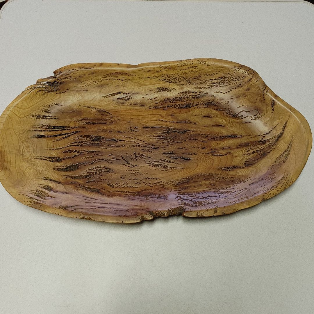 ケヤキ　入り皮　皿　無垢材　オーダー品 No.3】ケヤキ 入り皮 皿 無垢材 無垢材/自然素材/銘木/希少/雑貨/木製