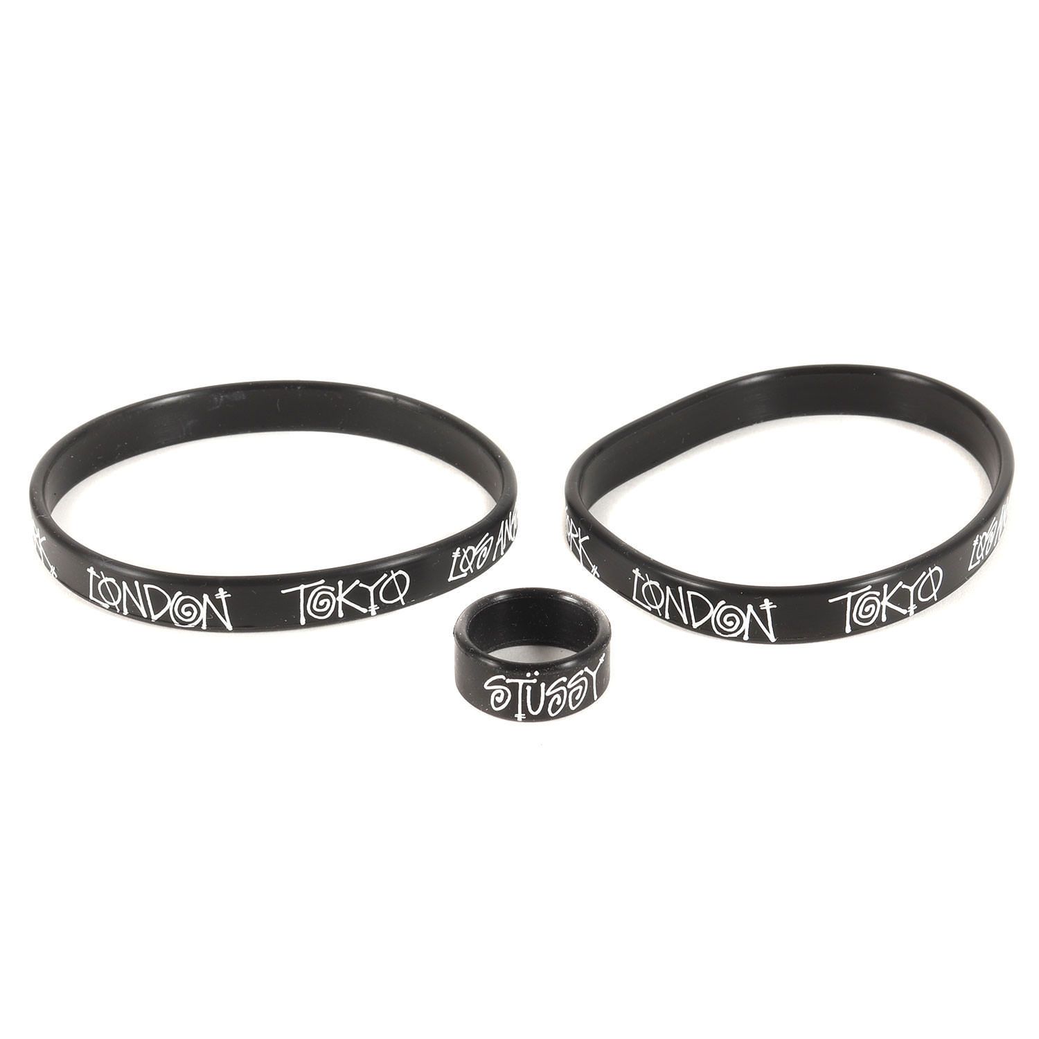 新品 STUSSY ステューシー ラバーリストバンド&ラバーリング 3点セット 