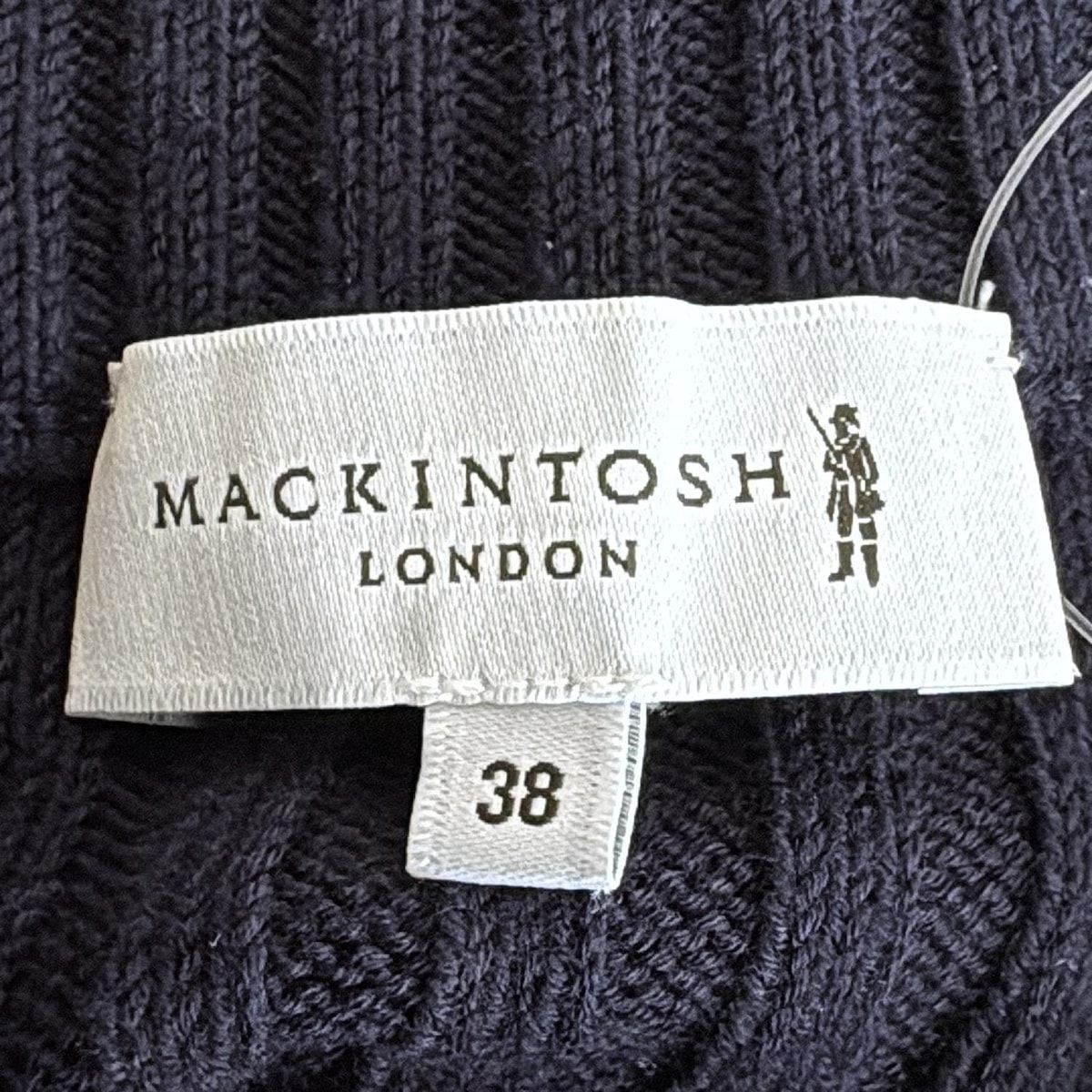 MACKINTOSH LONDON(マッキントッシュロンドン) カーディガン サイズ38 M レディース美品  - ネイビー 長袖/ジップアップ/ケーブルニット MACKINTOSH LONDON(マッキントッシュロンドン) カーディガン