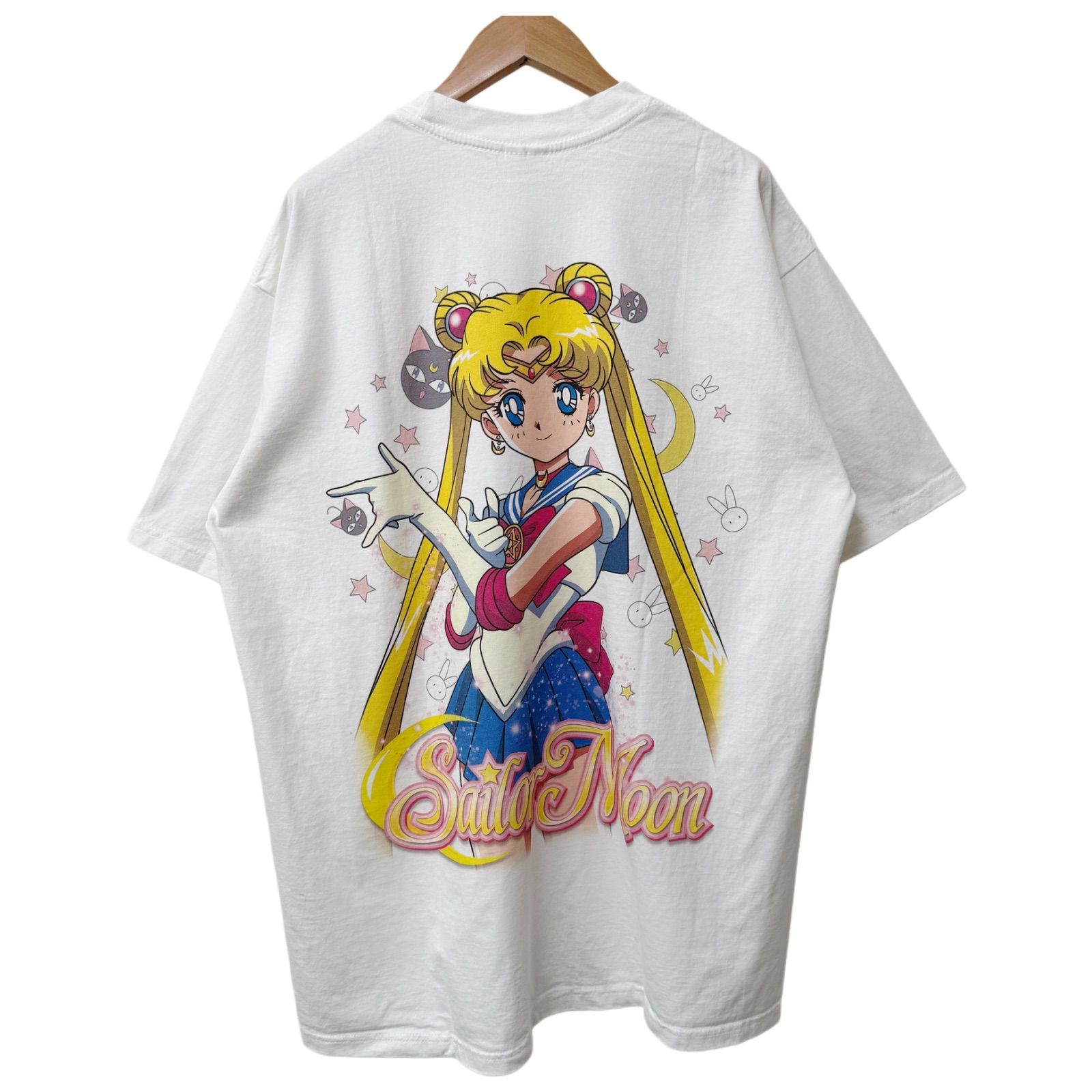 USA古着 スポンジボブ 白 XL アニメ キャラクタースウェット y2k 88f3cd78af29d723e7943bb09eb5fc