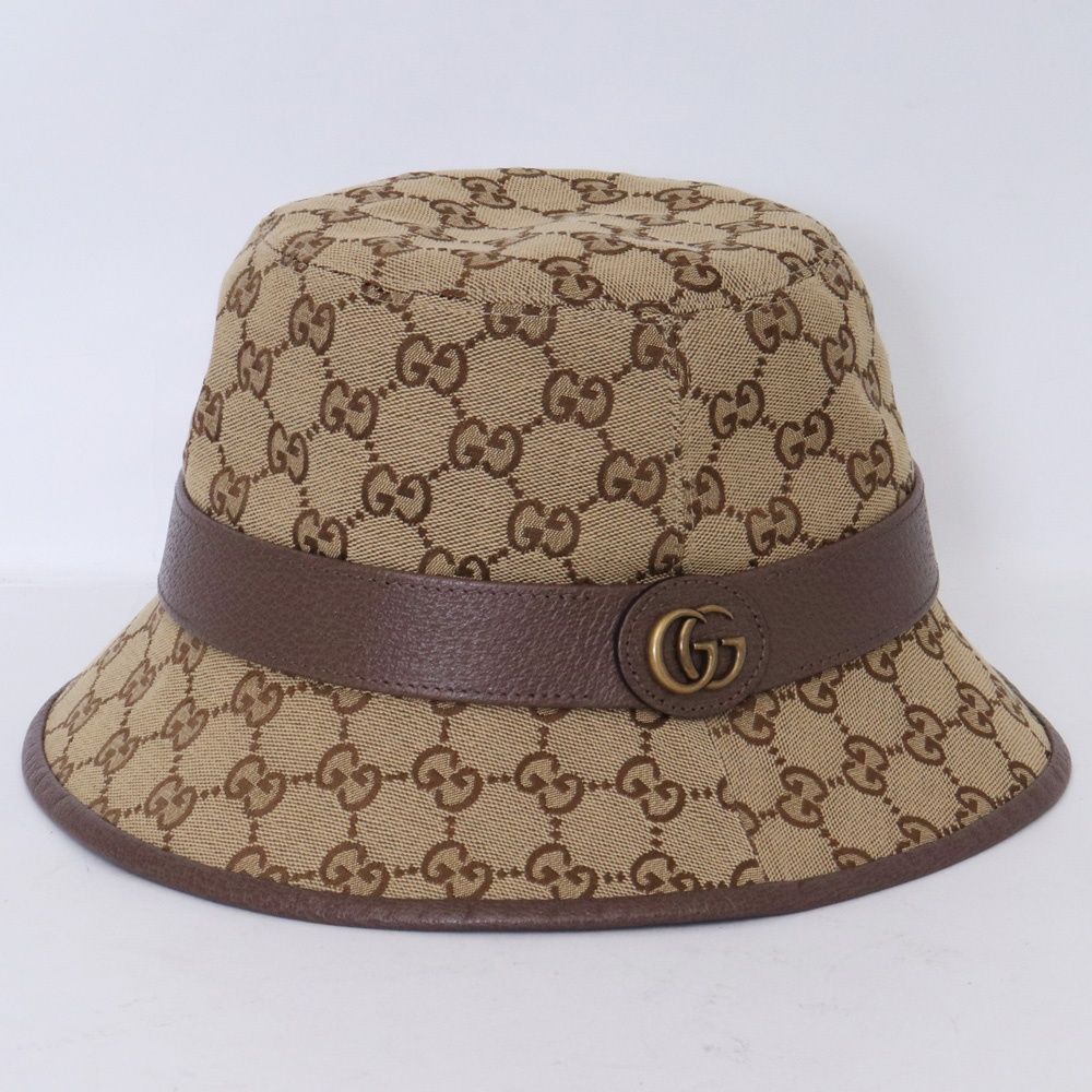 GUCCI GGキャンバス フェドラハット Mサイズ ベージュ 576587 4HG62