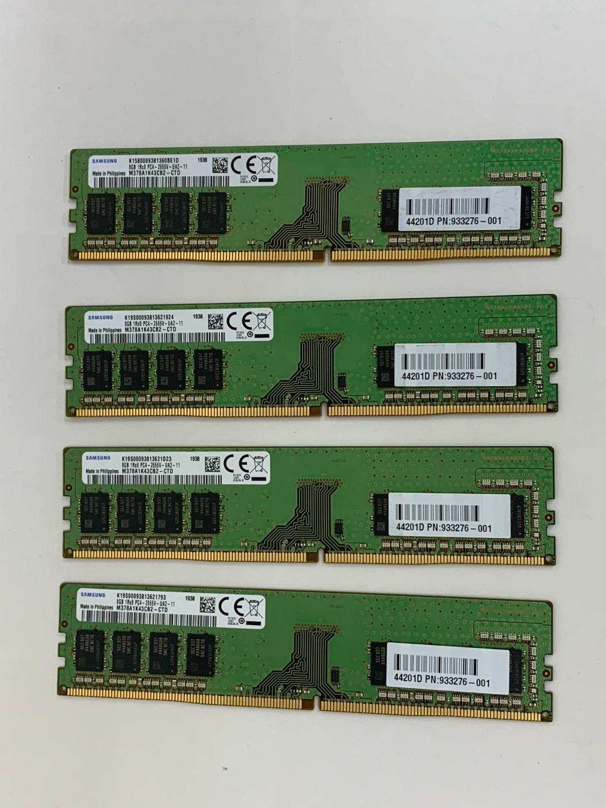 Samsung DDR4 8GB pc4 2666V メモリー 4枚 計32GB SAMSUNG PC4-2666V 8GB 4枚 DDR4 32GB DDR4 デスクトップ用 メモリ ECC