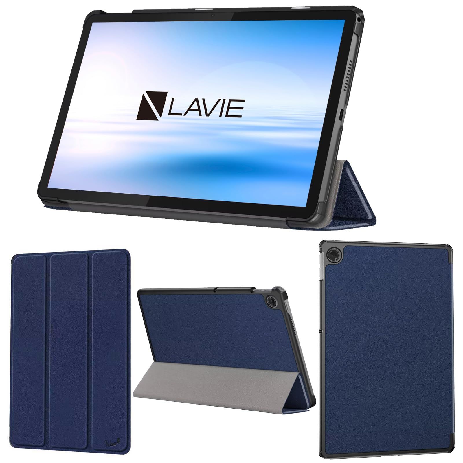 送料無料，限定SALE wisers LAVIE Tab T10 T1055/KAS PC-T1055KAS TAB10/F03 PC-TAB10F03 タブレットケース (ダークブルー) 10.1インチ 対応 (保護フィルム 付き/スリムタイプ) タブレットカバー 2025年 新型 その他