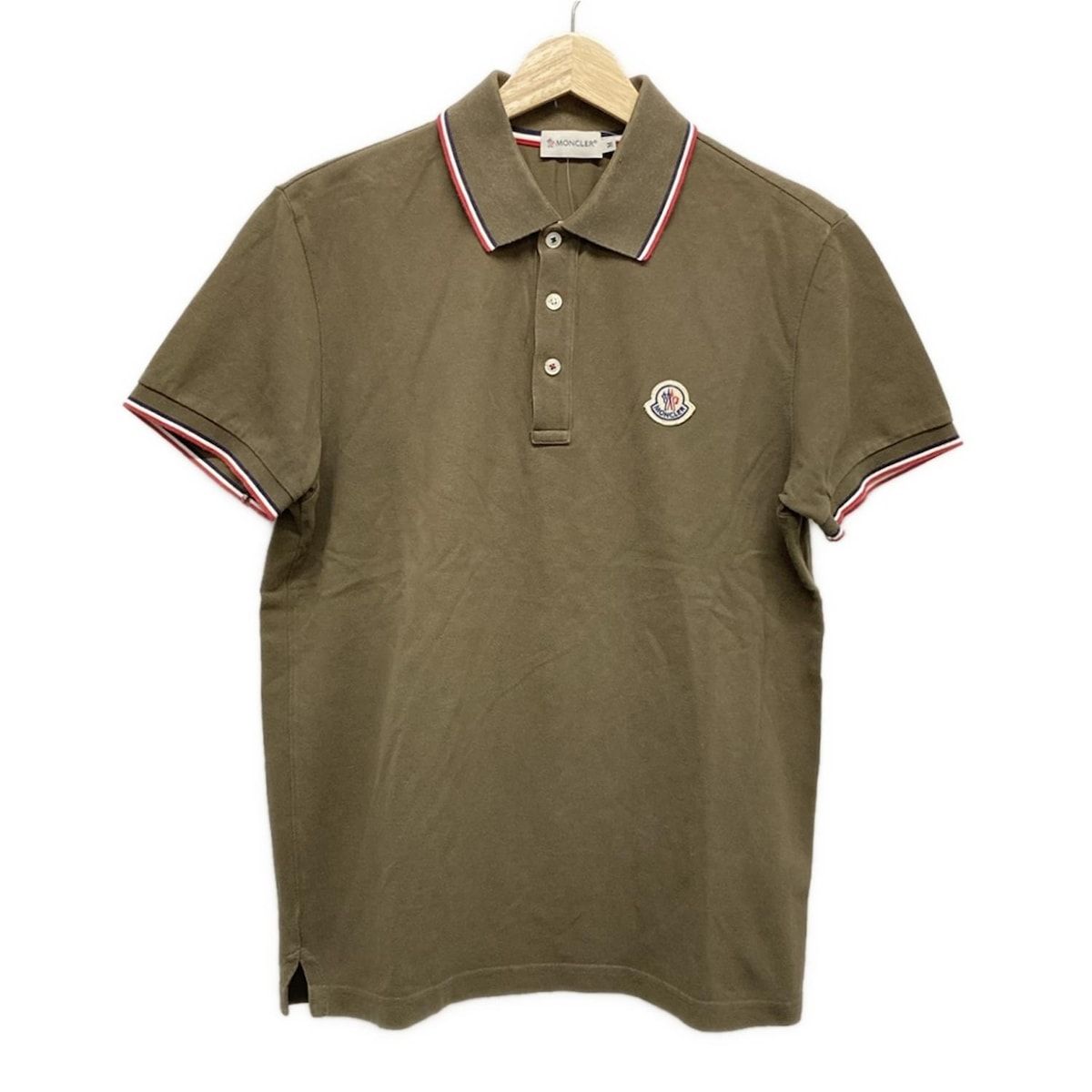 MONCLER●モンクレール＜半袖ポロシャツ＞●M1013y MONCLER(モンクレール) 半袖ポロシャツ サイズM メンズ - カーキ