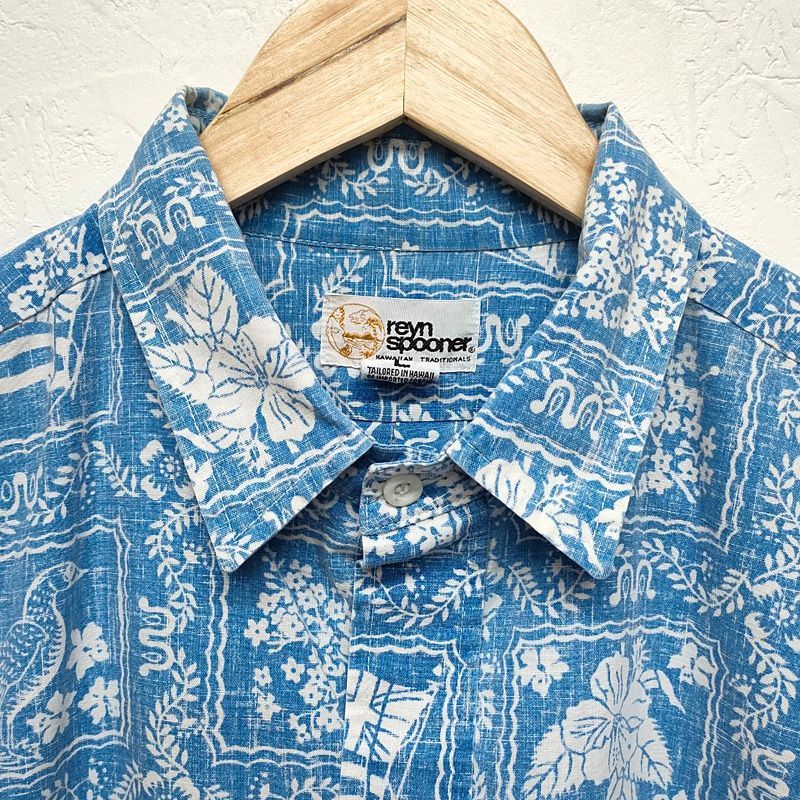 80's レインスプーナー ハワイアン アロハシャツ 半袖 リバース