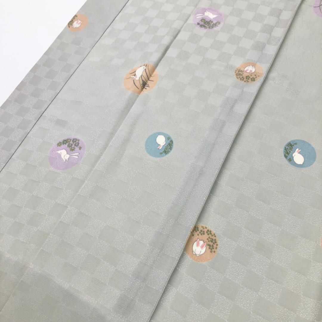 丸に兎 市松模様