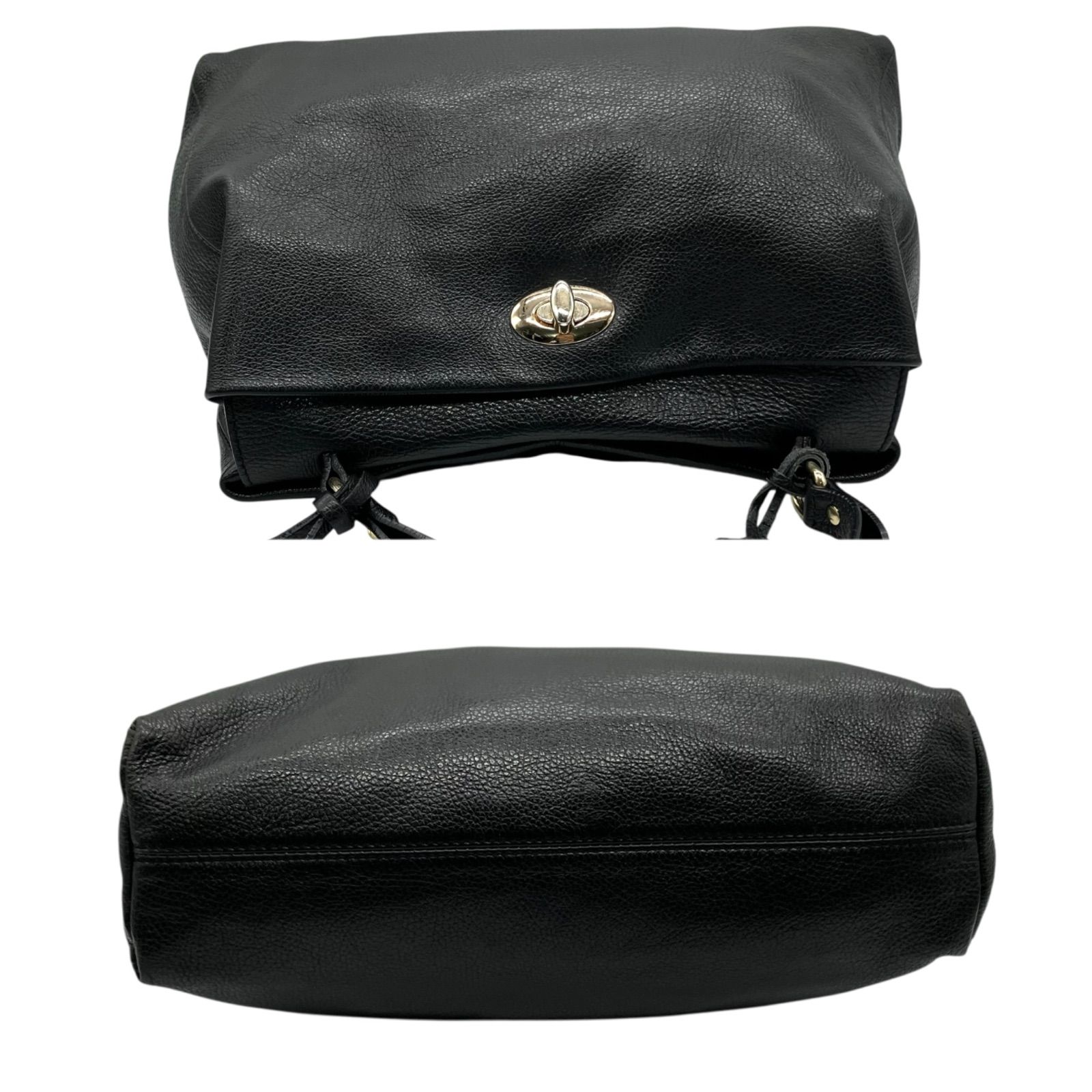 ASHELEN ハンドバッグ 2way ターンロック レザー 黒 1364 ASHELEN ハンドバッグ 2way ターンロック レザー 黒 1364 - メルカリ