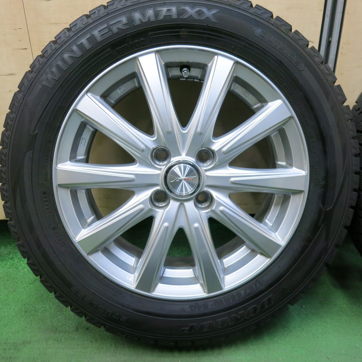 バリ溝 23年 キレイ ほぼ10分 スタッドレス 175 65R15 ダンロップ ウインターマックス WM02 JOKER ジョーカー 15インチ PCD100 4H 5091106SKス