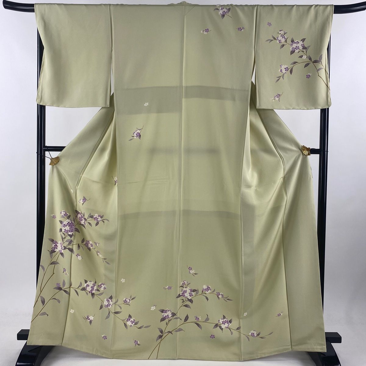 訪問着 身丈167.5cm 裄丈67.5cm L 袷 紫陽花 薄緑 正絹