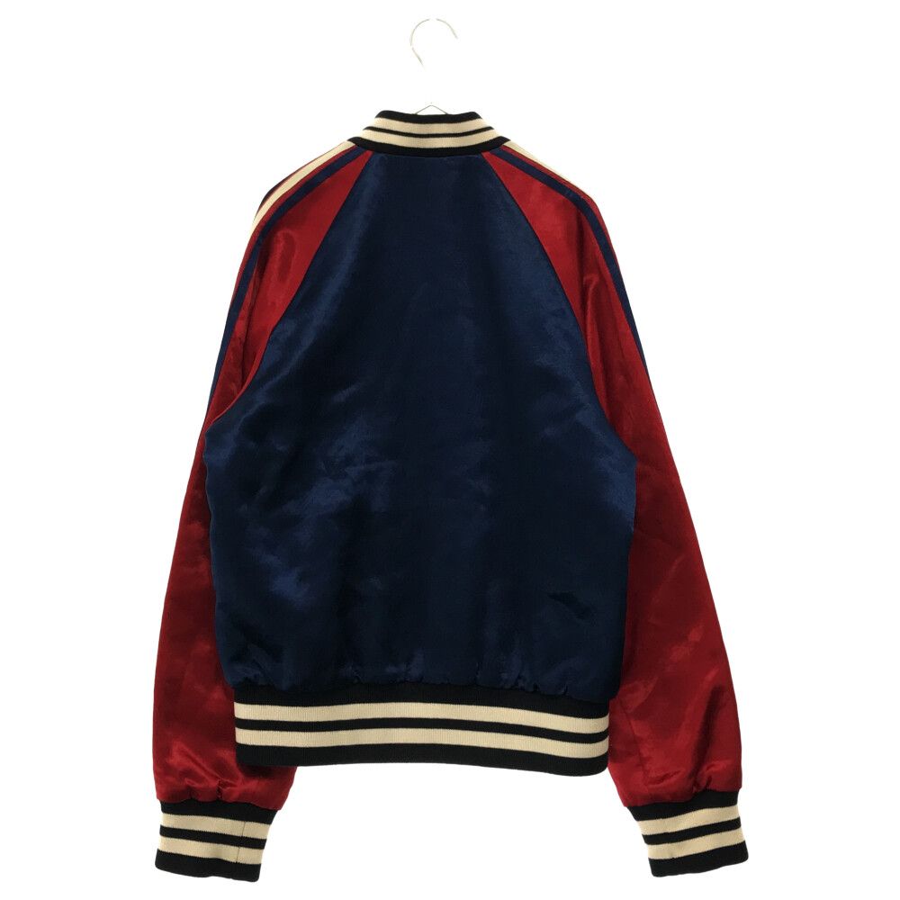 GUCCI (グッチ) 18SS Arm Side Logo Satin Reversible Bomber Jacket 