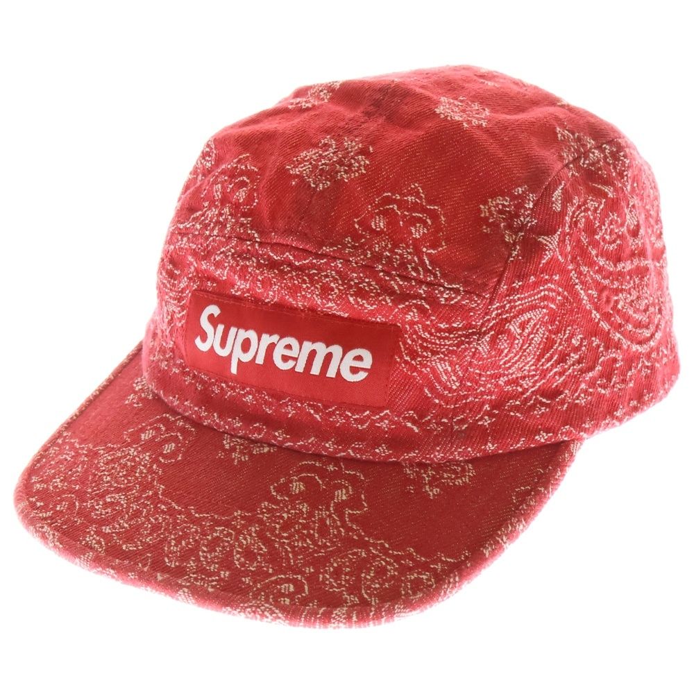 Supreme 赤 バンダナ柄 キャップ SUPREME (シュプリーム) 25SS Bandana Jacquard Denim Camp Cap