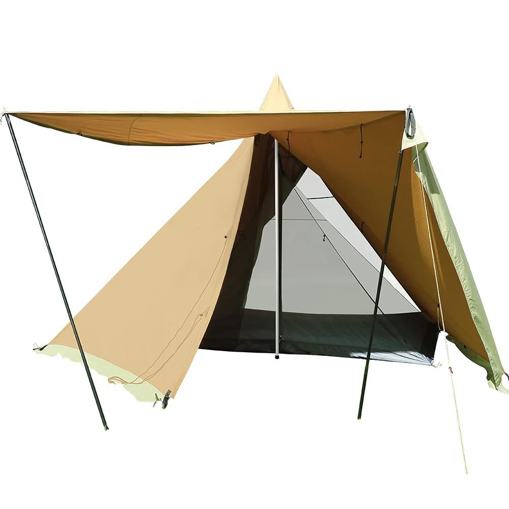SoomloomテントHAPI 4 P inner tent 4.5ｍx 4.3ｍx 2.8ｍ 人用 焚き火可 ポリコットンTC ファイアプレイス メッシュインナーと窓 通気性|遮熱性|耐火性|耐水性優れ アウトドア キャンプ-ハイキング