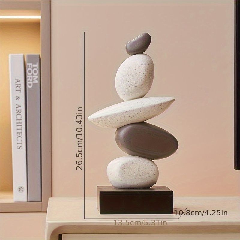 置物 スピリチュアル バランスの取れた積み重ねられた石の樹脂彫刻 1
