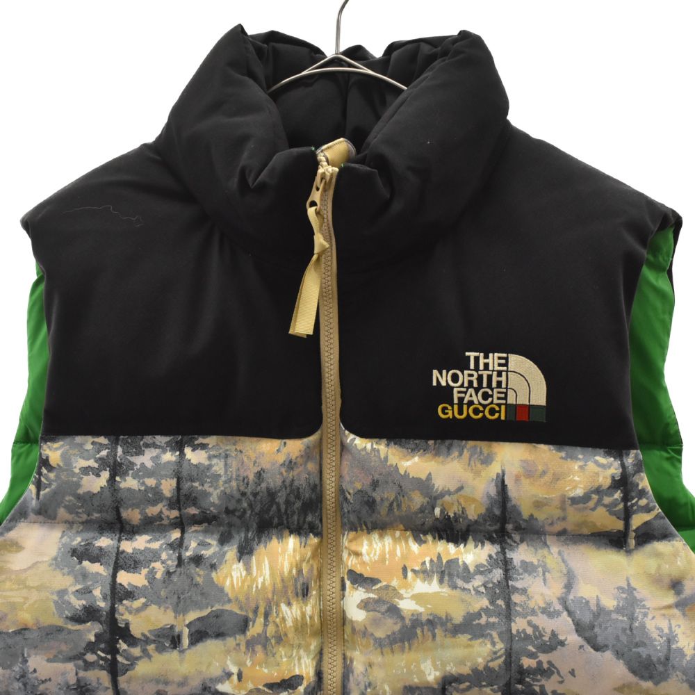 GUCCI (グッチ) 21AW ×THE NORTH FACE DOWN VEST-FOREST PRINT 663762 