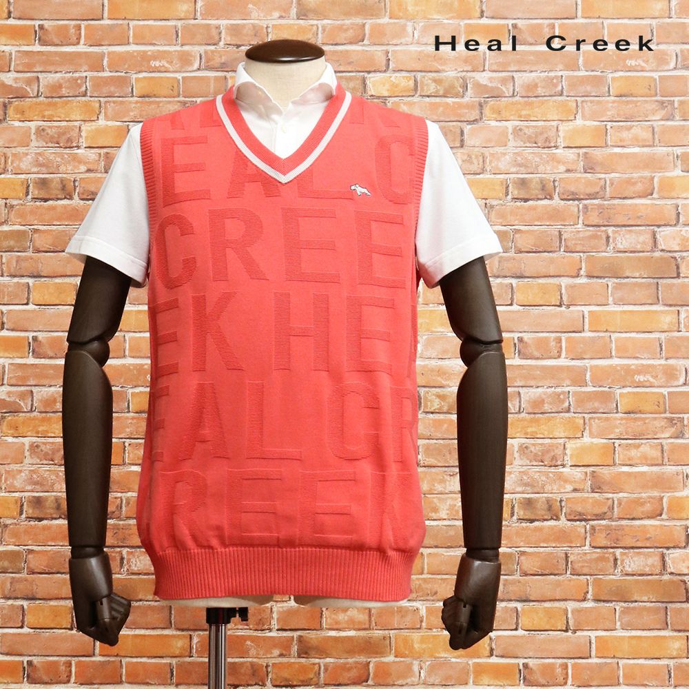 Heal Creek/52(LL)サイズ/ニット ベスト 001-18270 販売済み ロゴ