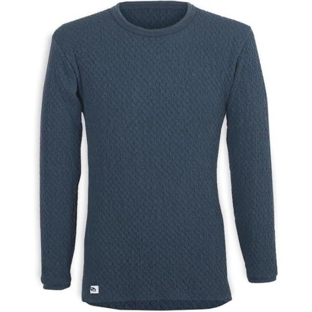 ひだまり チョモランマ 紳士長袖丸首シャツ QMS923 ネイビー LLサイズ アンダーウェア 肌着 インナー 紳士