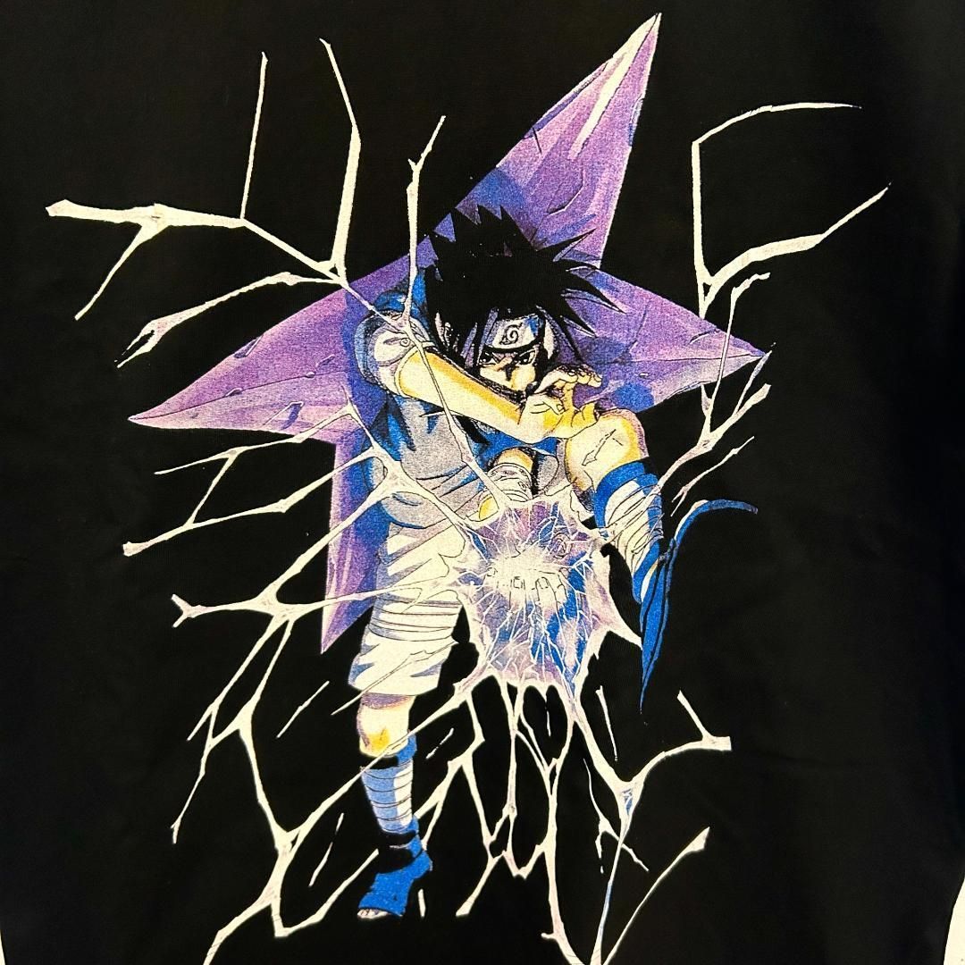 サスケ 写輪眼 レトロ リプリント Tシャツ 半袖 メンズ 新品 個性的 黒