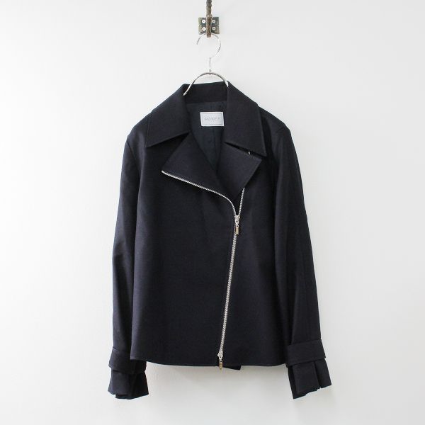 美品 2019AW FOXEY フォクシー 39894 モトジャケット 38/ネイビー 