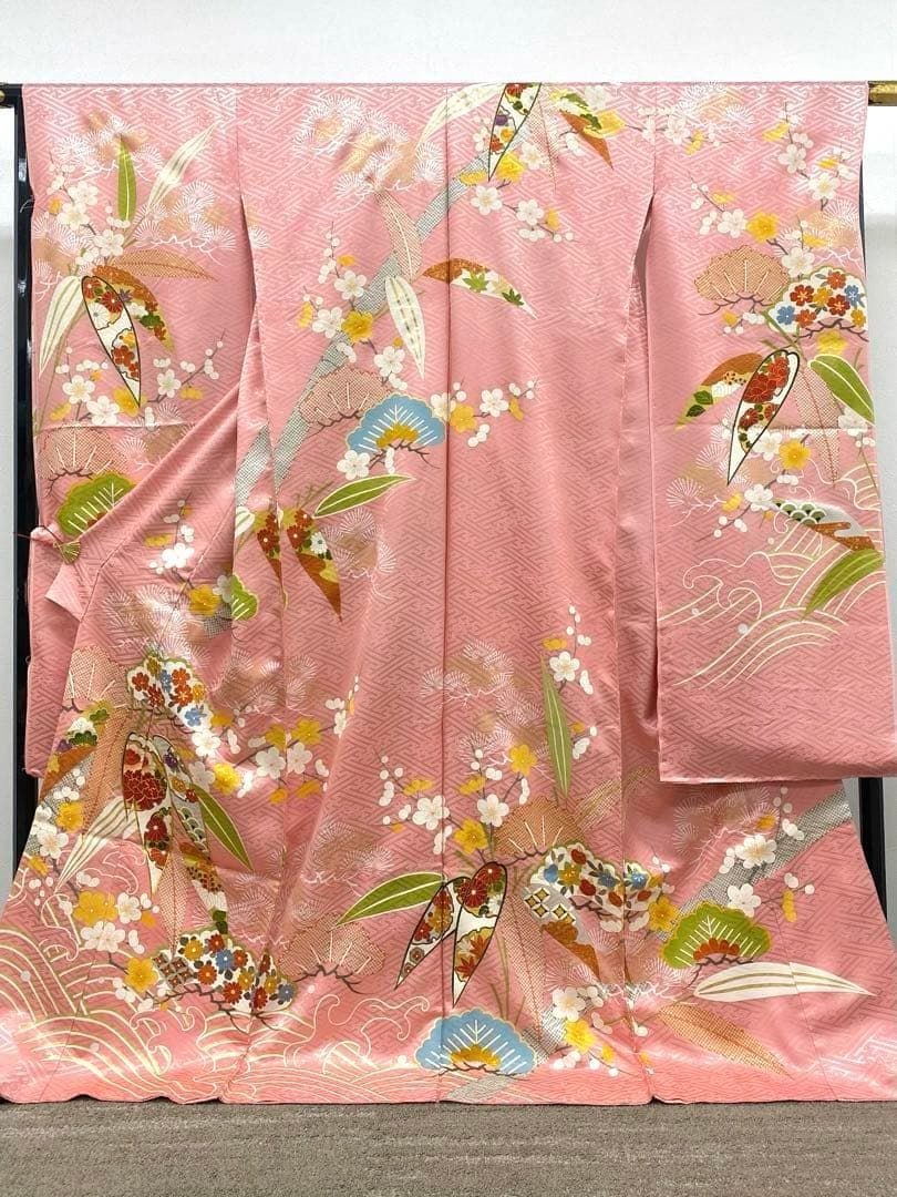 振袖 久保耕 久美すがた 仮絵羽 京友禅 振り布付き 正絹 未仕立て品 八