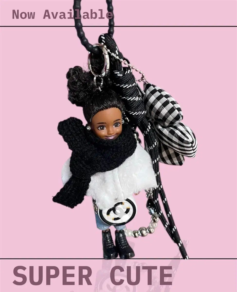 マテル バービー キーホルダー 白 コート ブラック チェルシー キーホルダー バービー人形 バッグ キーホルダー
