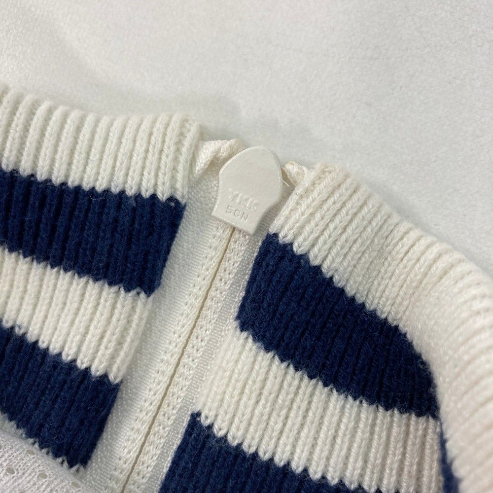 サイズ：1 PEARLY GATES パーリーゲイツ  裏メッシュ ニット ジップジャケット ボーダー柄 ネイビー系 [240101447320] ゴルフウェア レディース ストスト サイズ：1 PEARLY GATES パーリーゲイツ 裏メッシュ ニット
