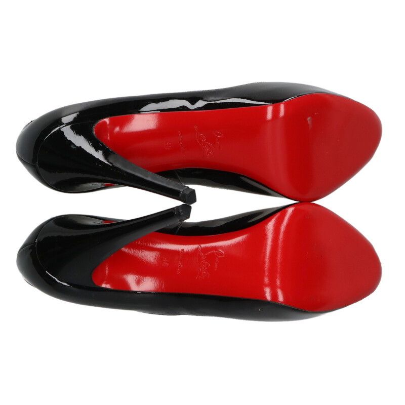 クリスチャンルブタン オープントゥプラットフォームパテントパンプス  