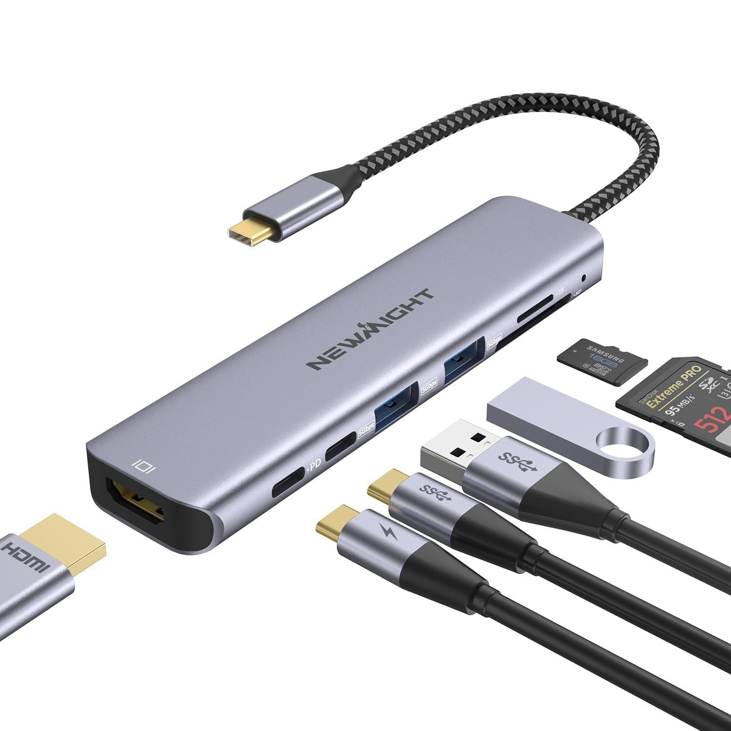 特価商品】USB C ハブ 7-in-1アダプタ hdmi type-c ハブ 4K@30HZ HDMI