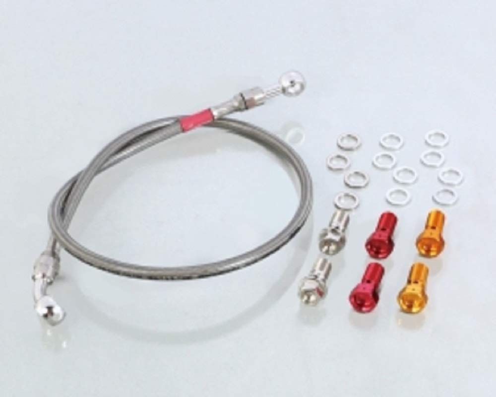 アルミレッド キタコ (KITACO) スーパーテフロンステンメッシュブレーキホース (リア) アルミレッドバンジョー モンキー125(JB02) 773-1300220