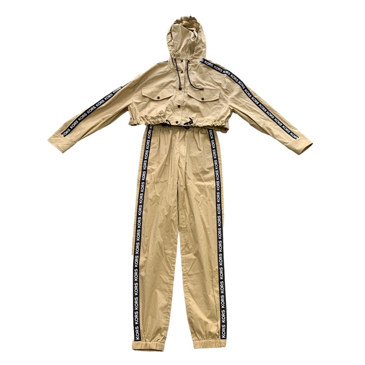 ♪07106 MICHAEL KORS ロゴテープ セットアップ クロップド ジャケット  