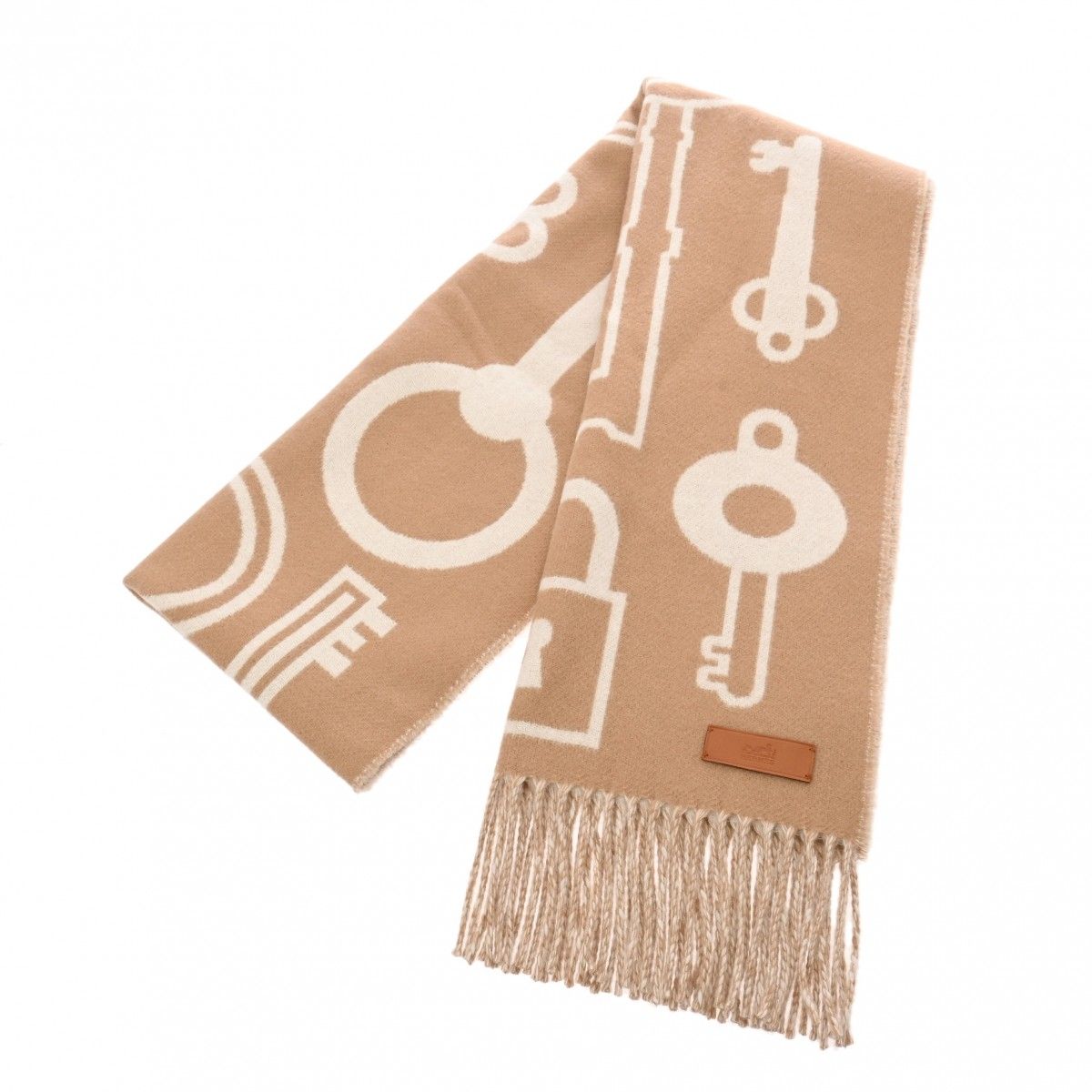 未使用 エルメス カザック キー コレクション キャメル/ホワイト