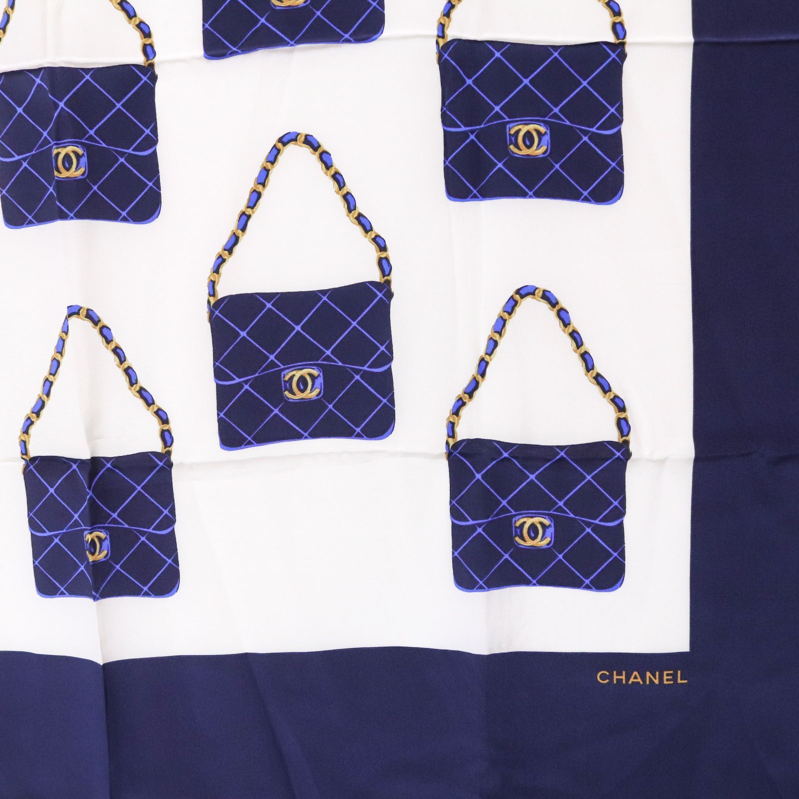 CHANEL シャネル スカーフ ココマーク モノトーン シルク