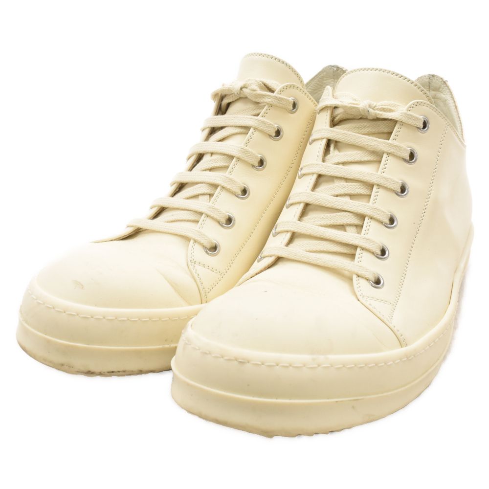 Rick Owens リックオウエンス RAMONES LOW A2549406 ラモーンズ ロー レザーローカットスニーカー ホワイト Rick Owens (リックオウエンス) RAMONES LOW A2549406 ラモーンズ ロー