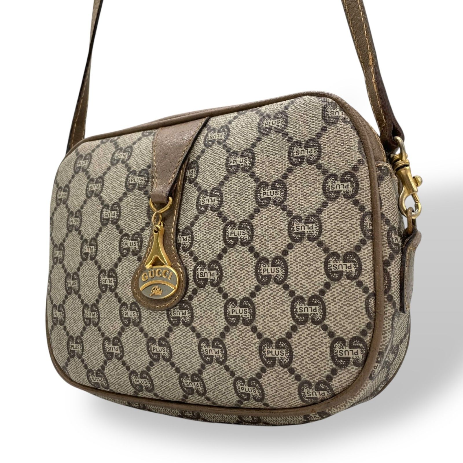 GUCCI plus ショルダーバッグGGスプリームレザーPVC ロゴ金具 GUCCI plus ショルダーバッグGGスプリームレザーPVC ロゴ金具