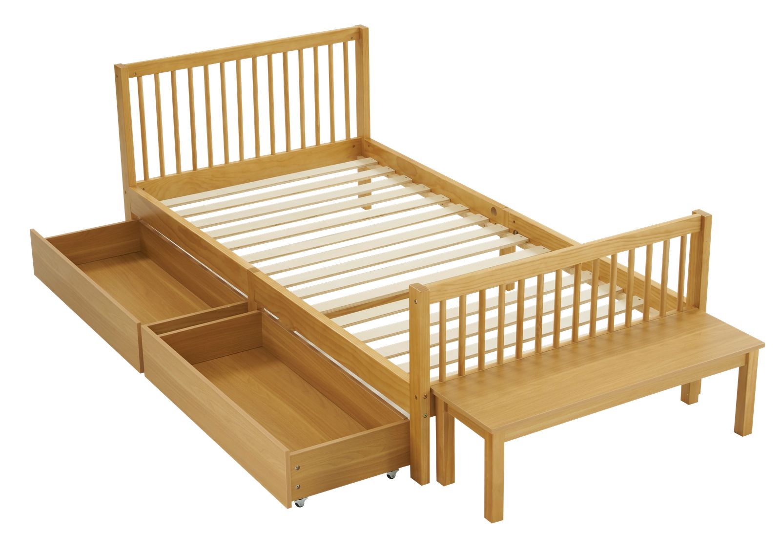 2個 ベッド シングル すのこベッド 収納 北欧 おしゃれ ベッドフレーム 頑丈 シンプル すのこ 木製 耐荷重 新生活 子供ベッド 子供部屋 大人用 収納 ベッド 北欧風 シンプル Natural