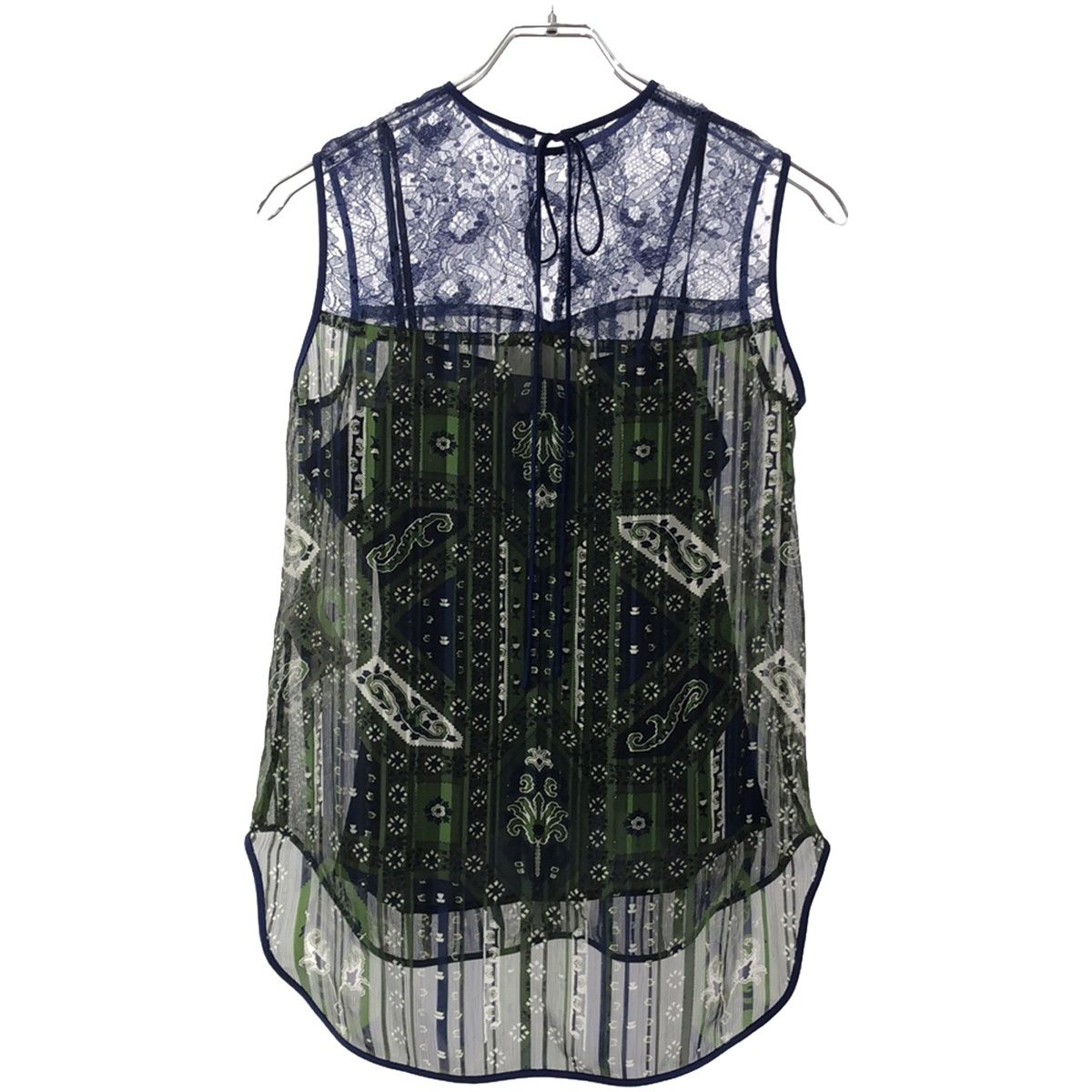 mame kurogouchi マメ クロゴウチ 20AW Stained Glass Printed Top ステンドグラスブラウス MM20PF-SH703 ネイビー 1